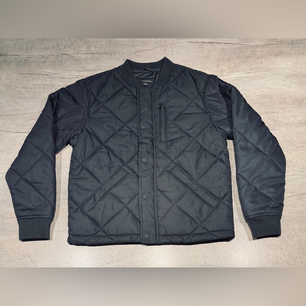 Banana Republic Quilted Black Puffer Jacket - Black - Men’s Small
